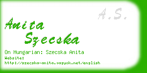anita szecska business card